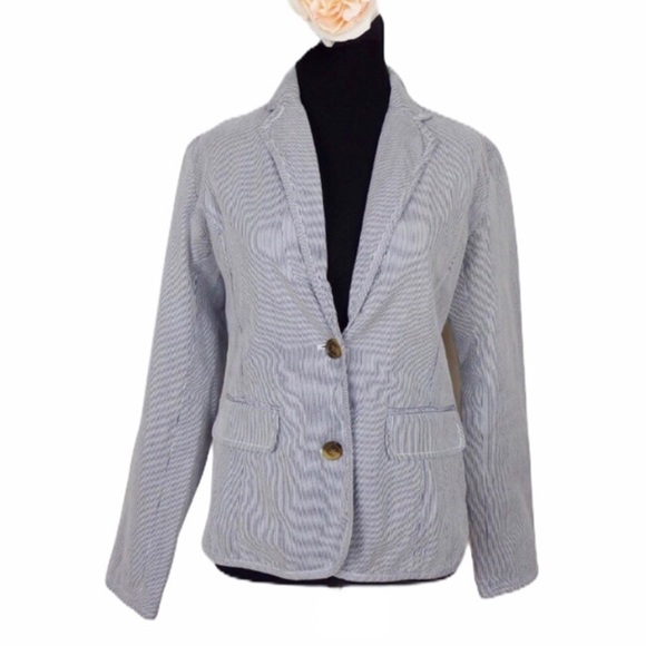 GAP blue and white striped modern fitted blazer jacket - Picture 1 of 7